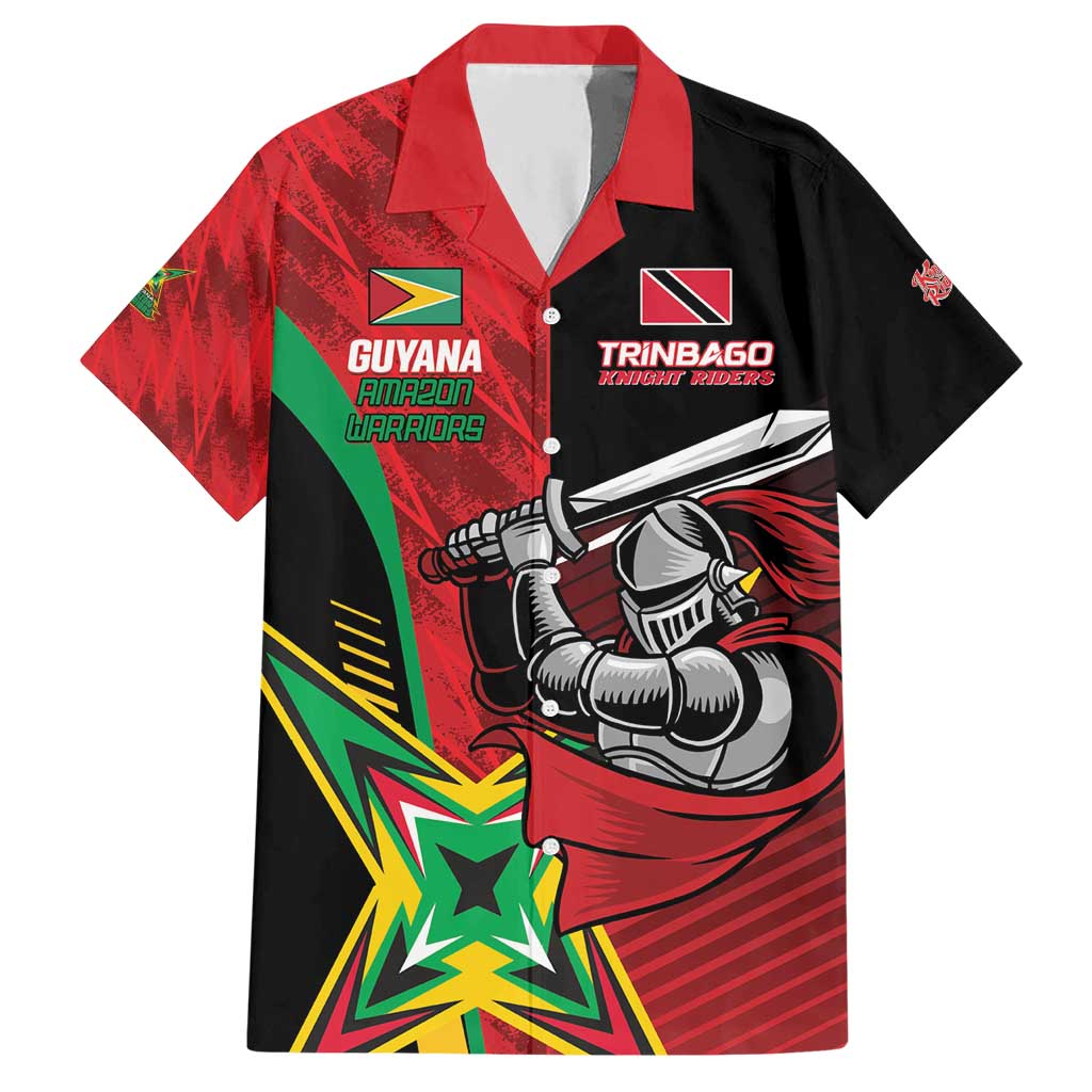 Custom Amazon Warriors Vs Knight Riders Hawaiian Shirt Trinbago and Guyana Face Off Cricket LT01