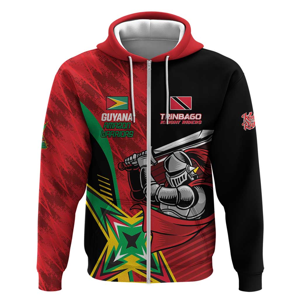 Custom Amazon Warriors Vs Knight Riders Hoodie Trinbago and Guyana Face Off Cricket LT01