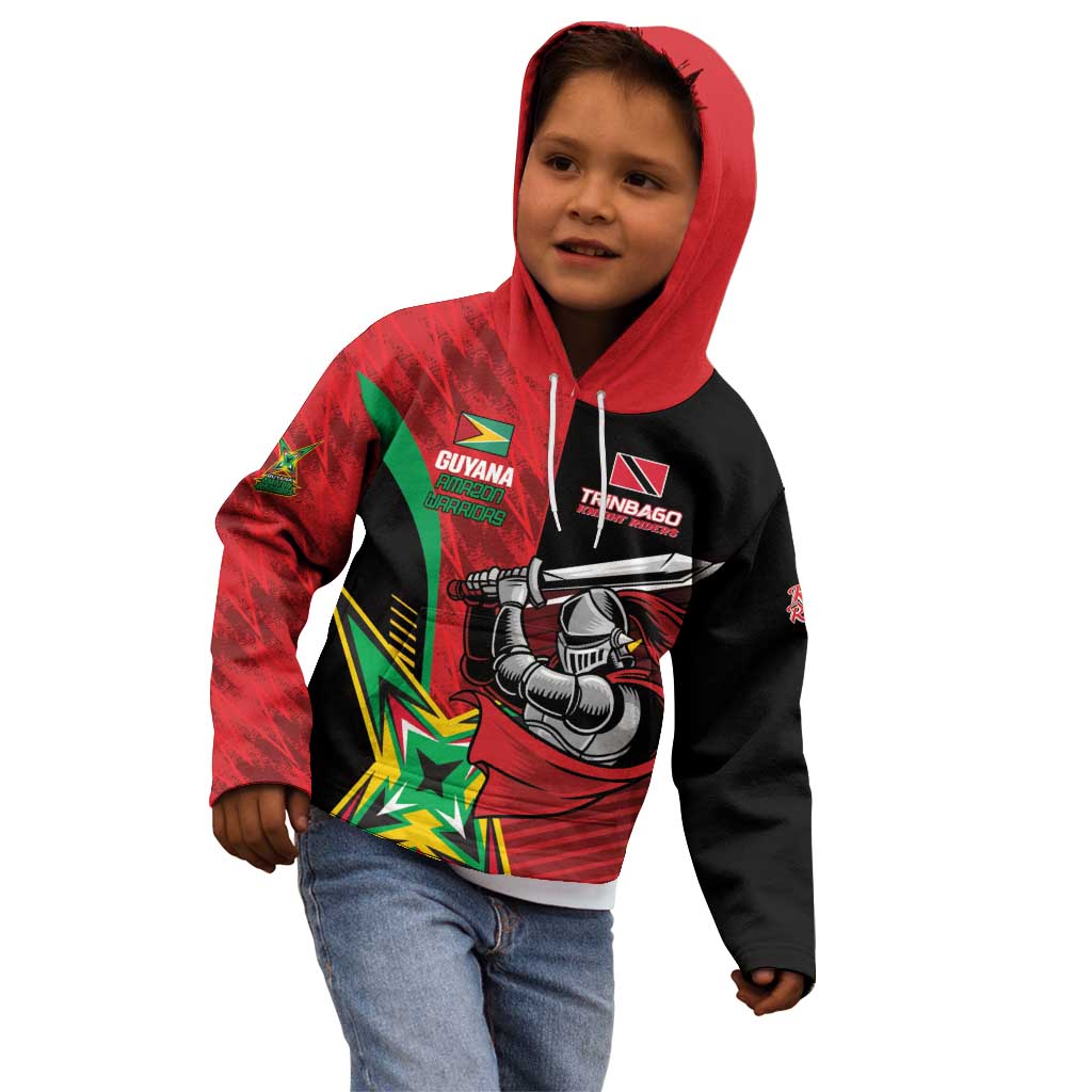 Custom Amazon Warriors Vs Knight Riders Kid Hoodie Trinbago and Guyana Face Off Cricket LT01