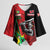 Custom Amazon Warriors Vs Knight Riders Kimono Sleeve Blouse Trinbago and Guyana Face Off Cricket LT01