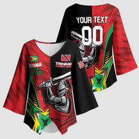 Custom Amazon Warriors Vs Knight Riders Kimono Sleeve Blouse Trinbago and Guyana Face Off Cricket LT01