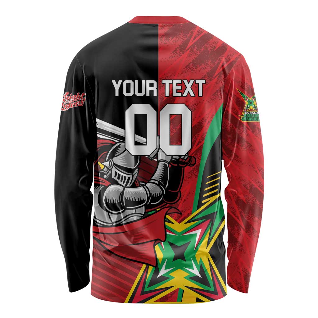 Custom Amazon Warriors Vs Knight Riders Long Sleeve Shirt Trinbago and Guyana Face Off Cricket LT01