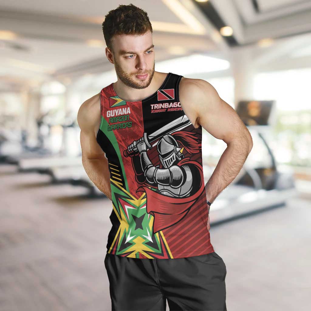 Custom Amazon Warriors Vs Knight Riders Men Tank Top Trinbago and Guyana Face Off Cricket LT01