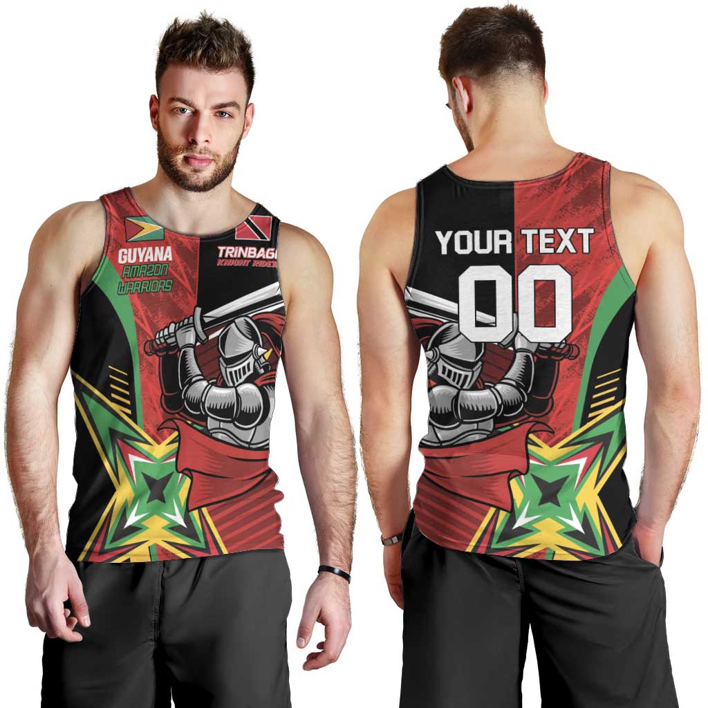 Custom Amazon Warriors Vs Knight Riders Men Tank Top Trinbago and Guyana Face Off Cricket LT01