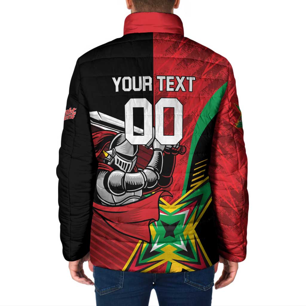 Custom Amazon Warriors Vs Knight Riders Padded Jacket Trinbago and Guyana Face Off Cricket LT01