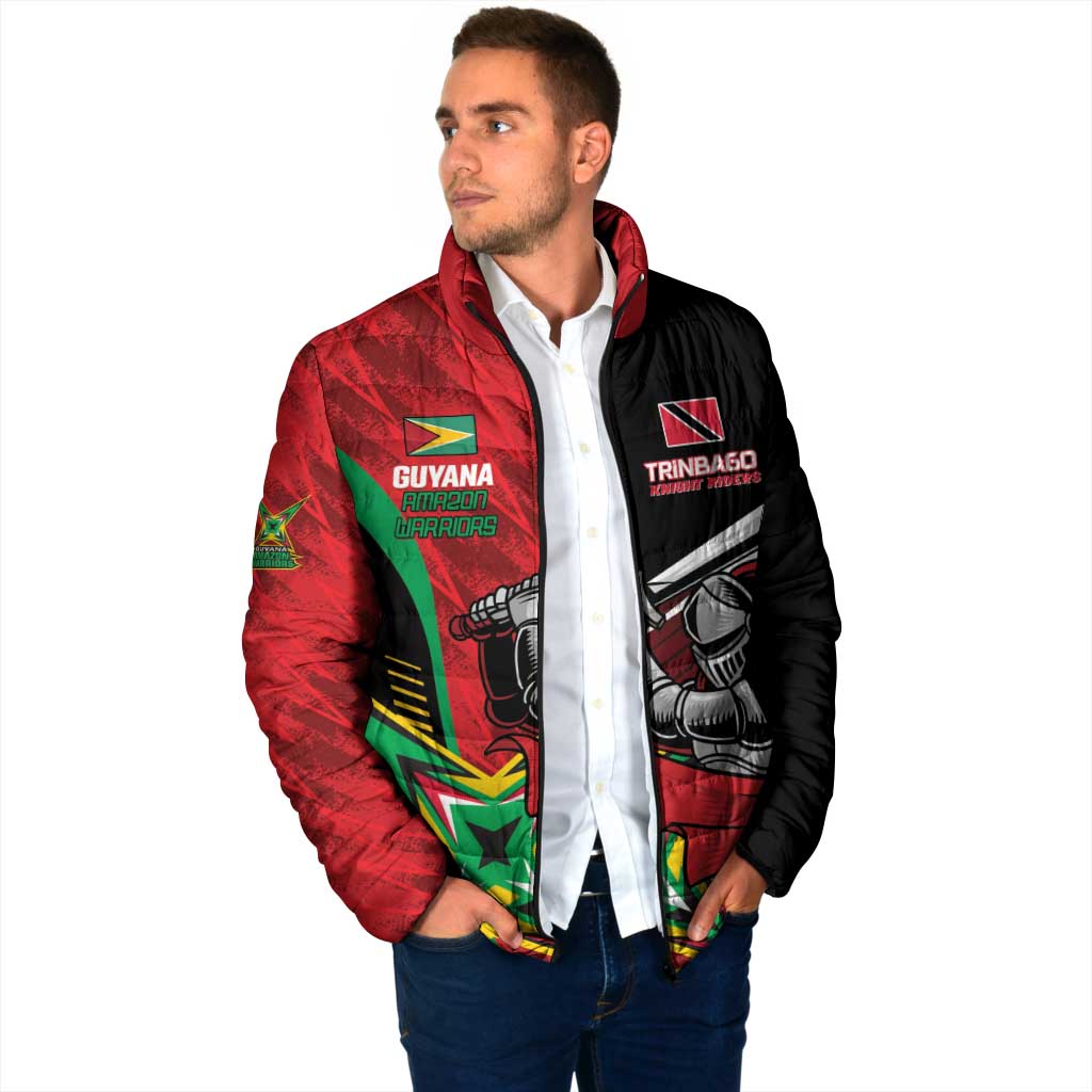 Custom Amazon Warriors Vs Knight Riders Padded Jacket Trinbago and Guyana Face Off Cricket LT01