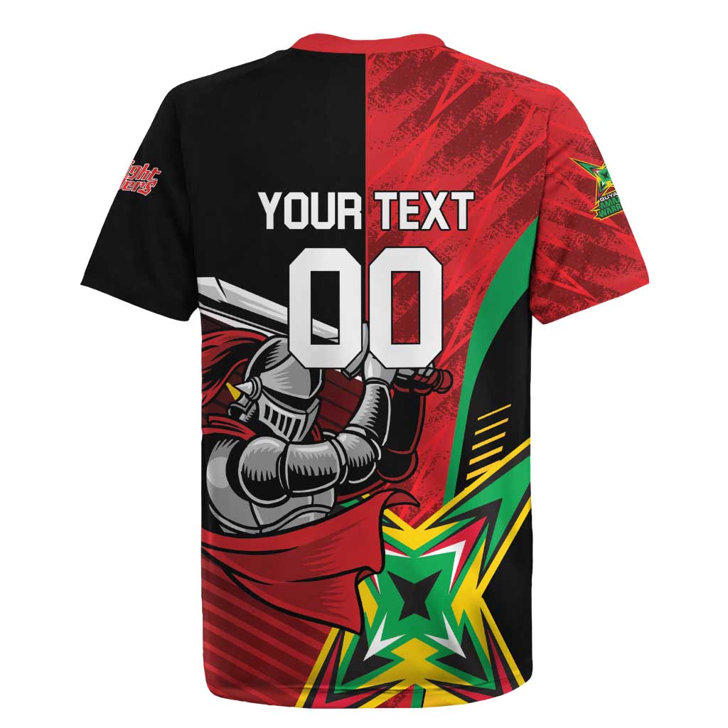 Custom Amazon Warriors Vs Knight Riders Rugby Jersey Trinbago and Guyana Face Off Cricket LT01