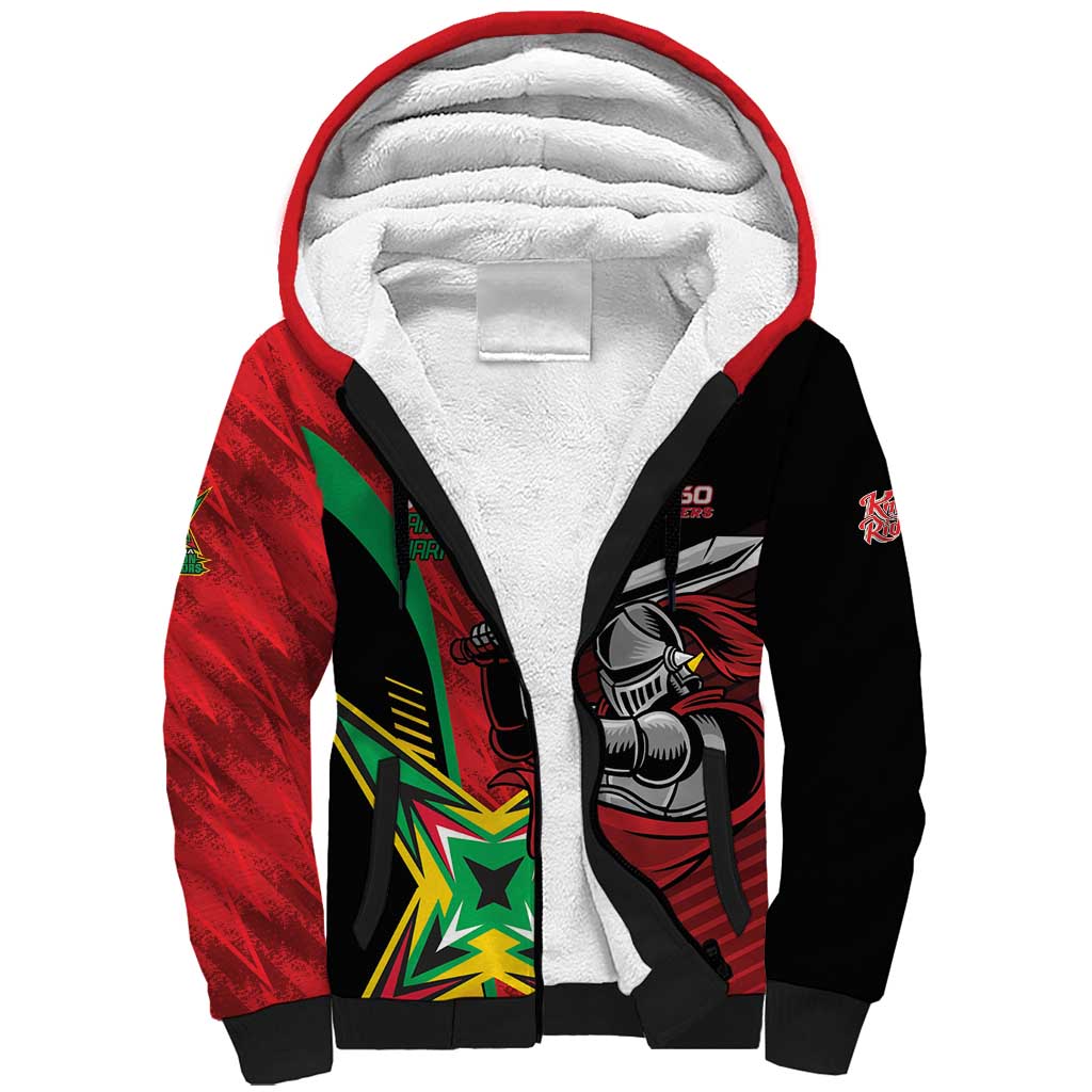 Custom Amazon Warriors Vs Knight Riders Sherpa Hoodie Trinbago and Guyana Face Off Cricket LT01