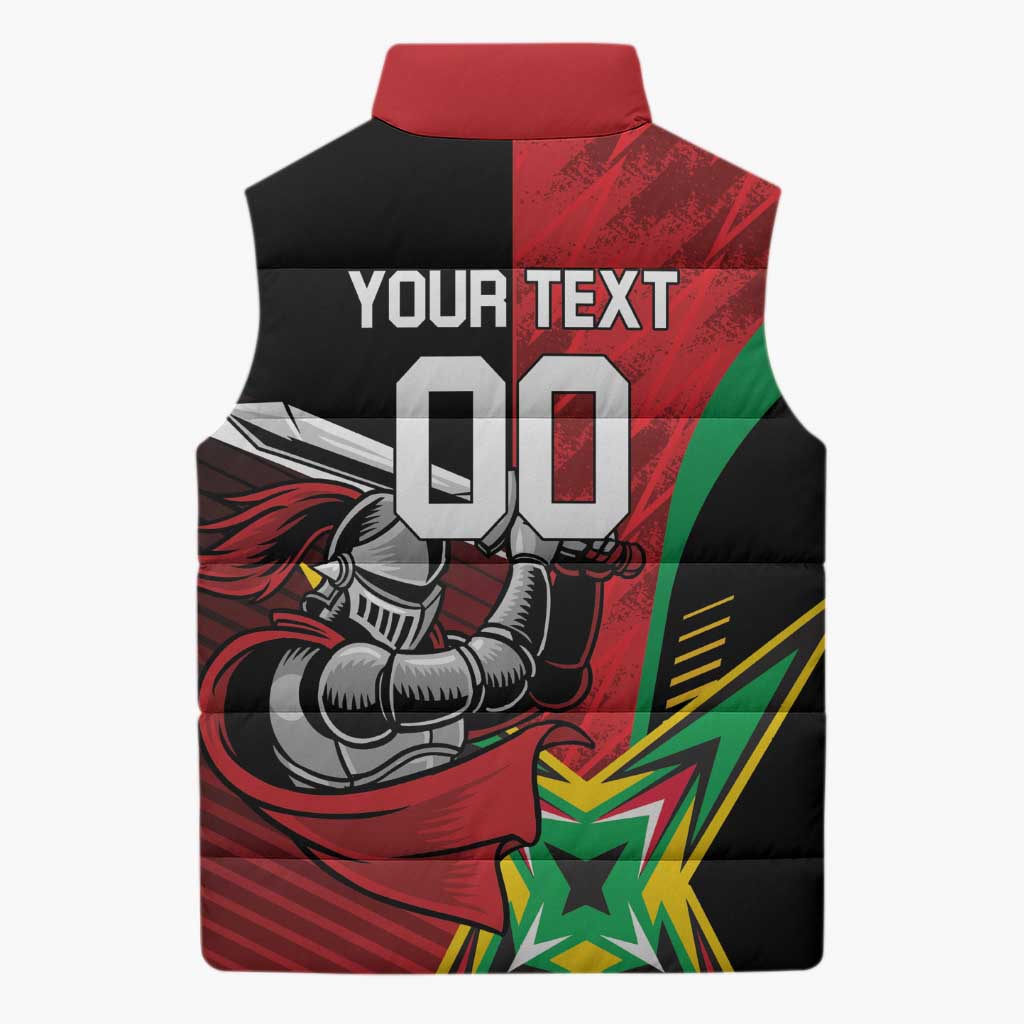 Custom Amazon Warriors Vs Knight Riders Sleeveless Puffer Jacket Trinbago and Guyana Face Off Cricket LT01
