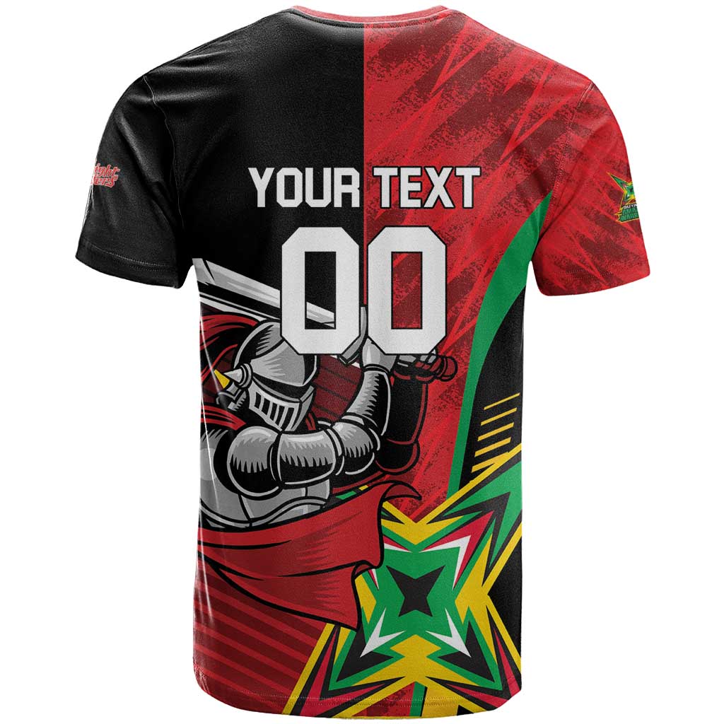 Custom Amazon Warriors Vs Knight Riders T Shirt Trinbago and Guyana Face Off Cricket LT01