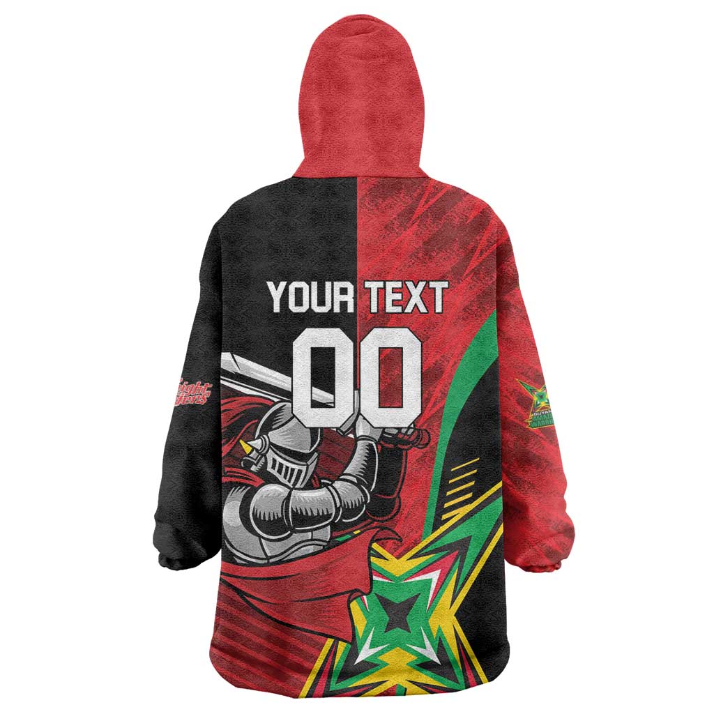 Custom Amazon Warriors Vs Knight Riders Wearable Blanket Hoodie Trinbago and Guyana Face Off Cricket LT01