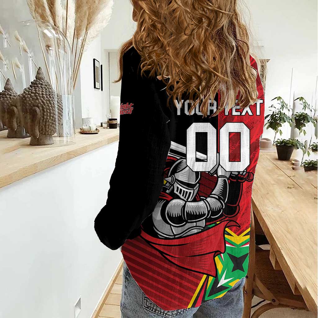 Custom Amazon Warriors Vs Knight Riders Women Casual Shirt Trinbago and Guyana Face Off Cricket LT01