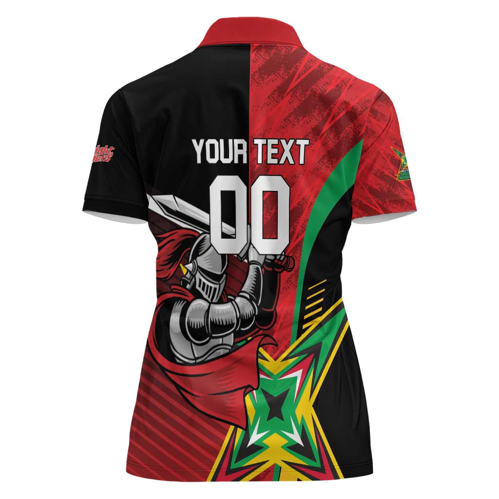 Custom Amazon Warriors Vs Knight Riders Women Polo Shirt Trinbago and Guyana Face Off Cricket LT01