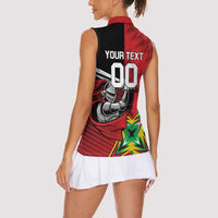 Custom Amazon Warriors Vs Knight Riders Women Sleeveless Polo Shirt Trinbago and Guyana Face Off Cricket LT01