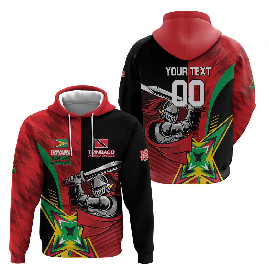 Custom Amazon Warriors Vs Knight Riders Zip Hoodie Trinbago and Guyana Face Off Cricket LT01