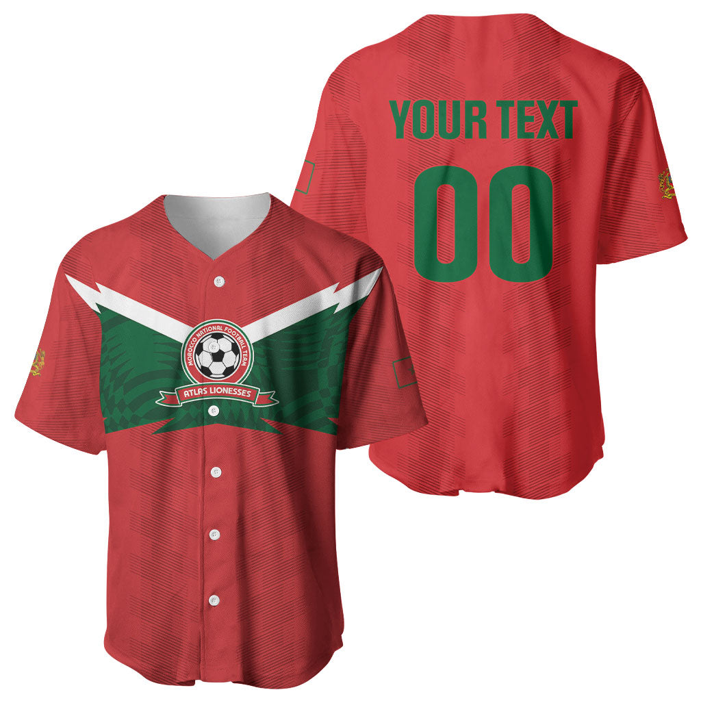 Custom Morocco 2026 Football Baseball Jersey Atlas Lionesses Born Winners