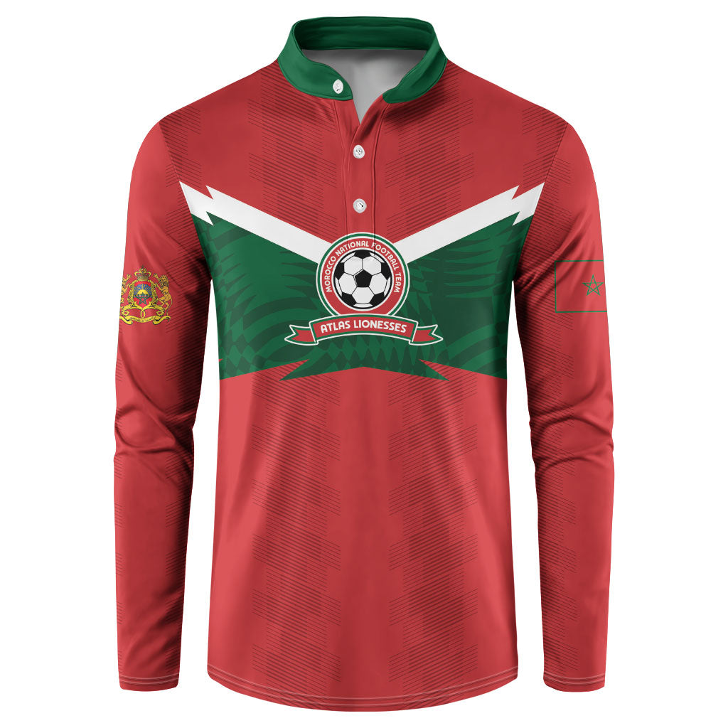 Custom Morocco 2026 Football Button Sweatshirt Atlas Lionesses Born Winners