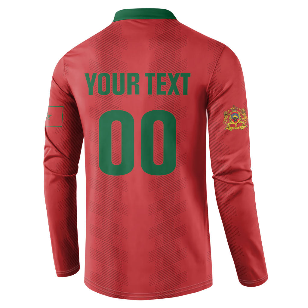 Custom Morocco 2026 Football Button Sweatshirt Atlas Lionesses Born Winners