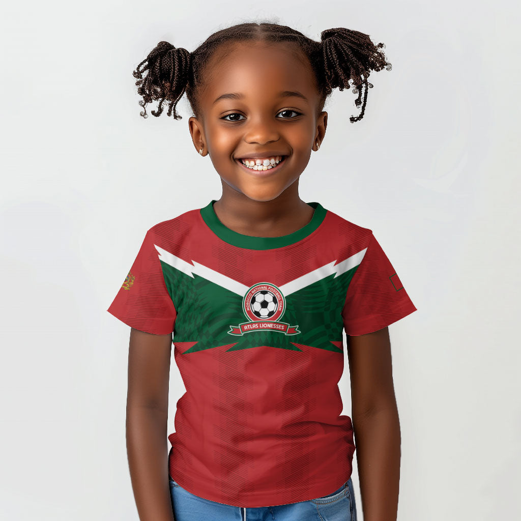 Custom Morocco 2026 Football Kid T shirt Atlas Lionesses Born Winners
