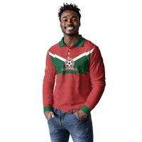 Custom Morocco 2026 Football Long Sleeve Polo Shirt Atlas Lionesses Born Winners