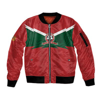 Custom Morocco 2026 Football Sleeve Zip Bomber Jacket Atlas Lionesses Born Winners