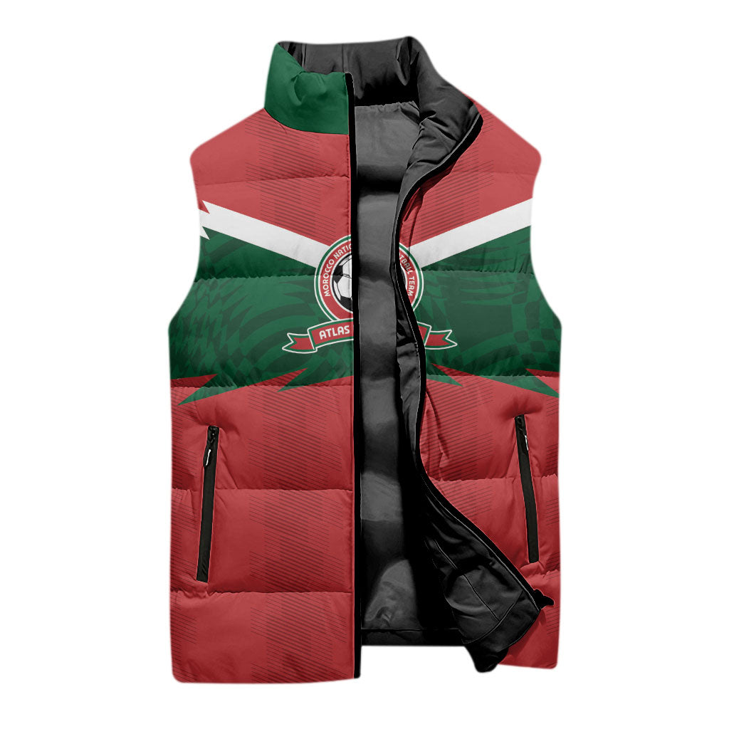Custom Morocco 2026 Football Sleeveless Puffer Jacket Atlas Lionesses Born Winners