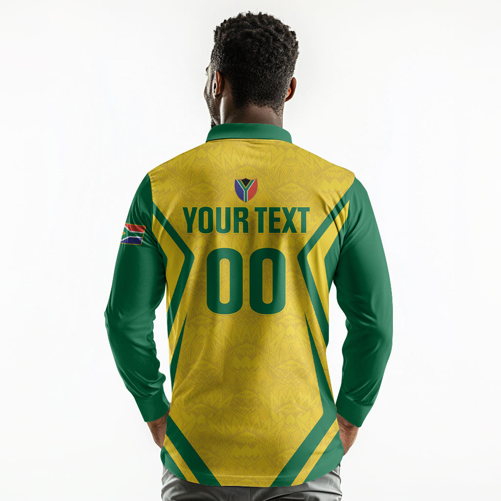 Custom South Africa 2026 Football Long Sleeve Polo Shirt Banyana Banyana
