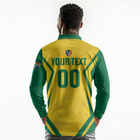 Custom South Africa 2026 Football Long Sleeve Polo Shirt Banyana Banyana