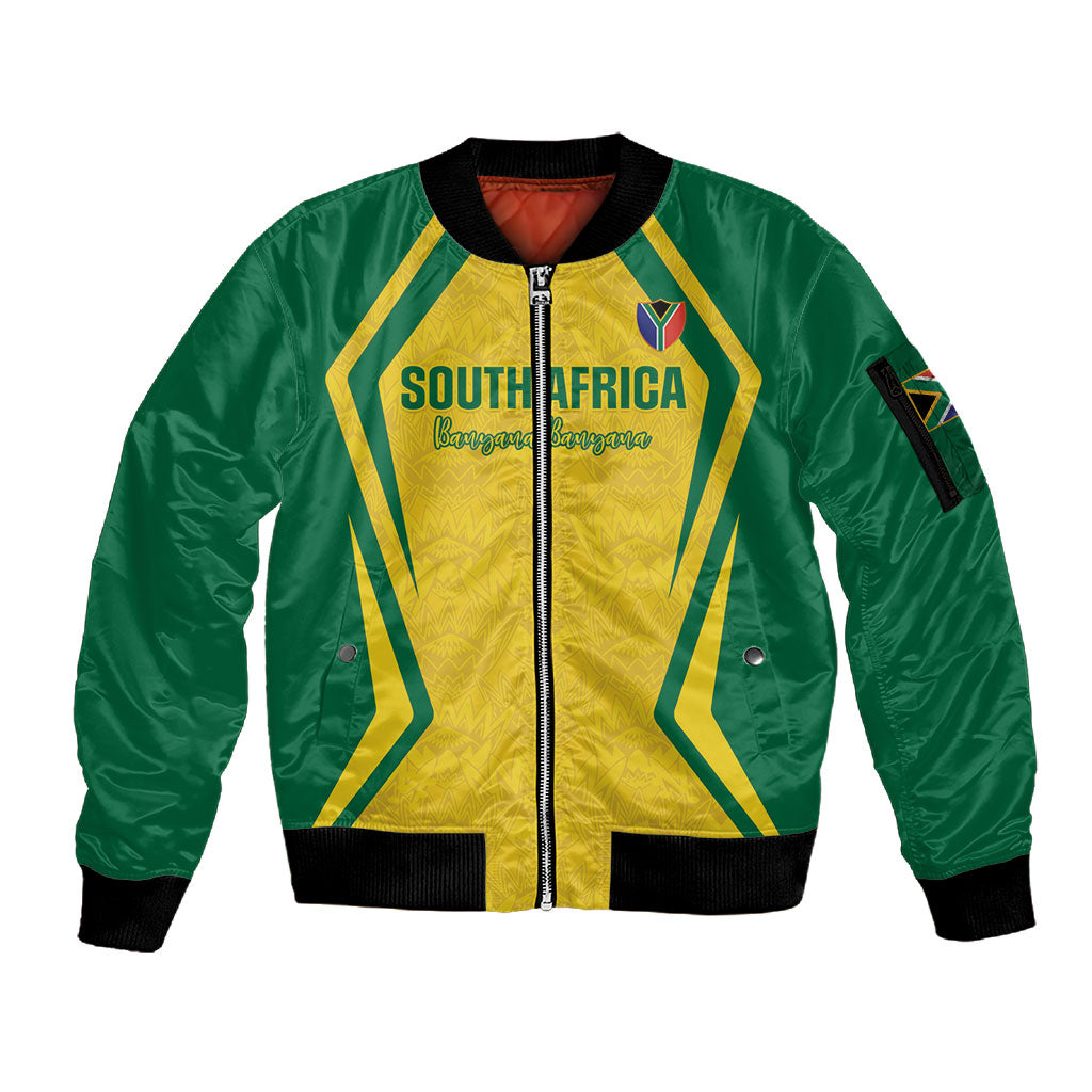 Custom South Africa 2026 Football Sleeve Zip Bomber Jacket Banyana Banyana