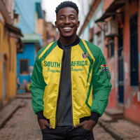 Custom South Africa 2026 Football Sleeve Zip Bomber Jacket Banyana Banyana