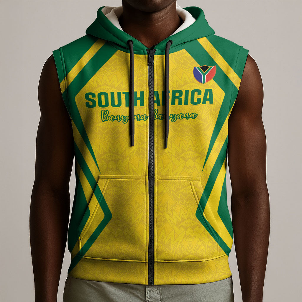 Custom South Africa 2026 Football Sleeveless Zip Hoodie Banyana Banyana
