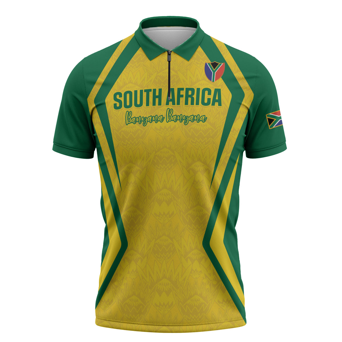 Custom South Africa 2026 Football Zipper Polo Shirt Banyana Banyana