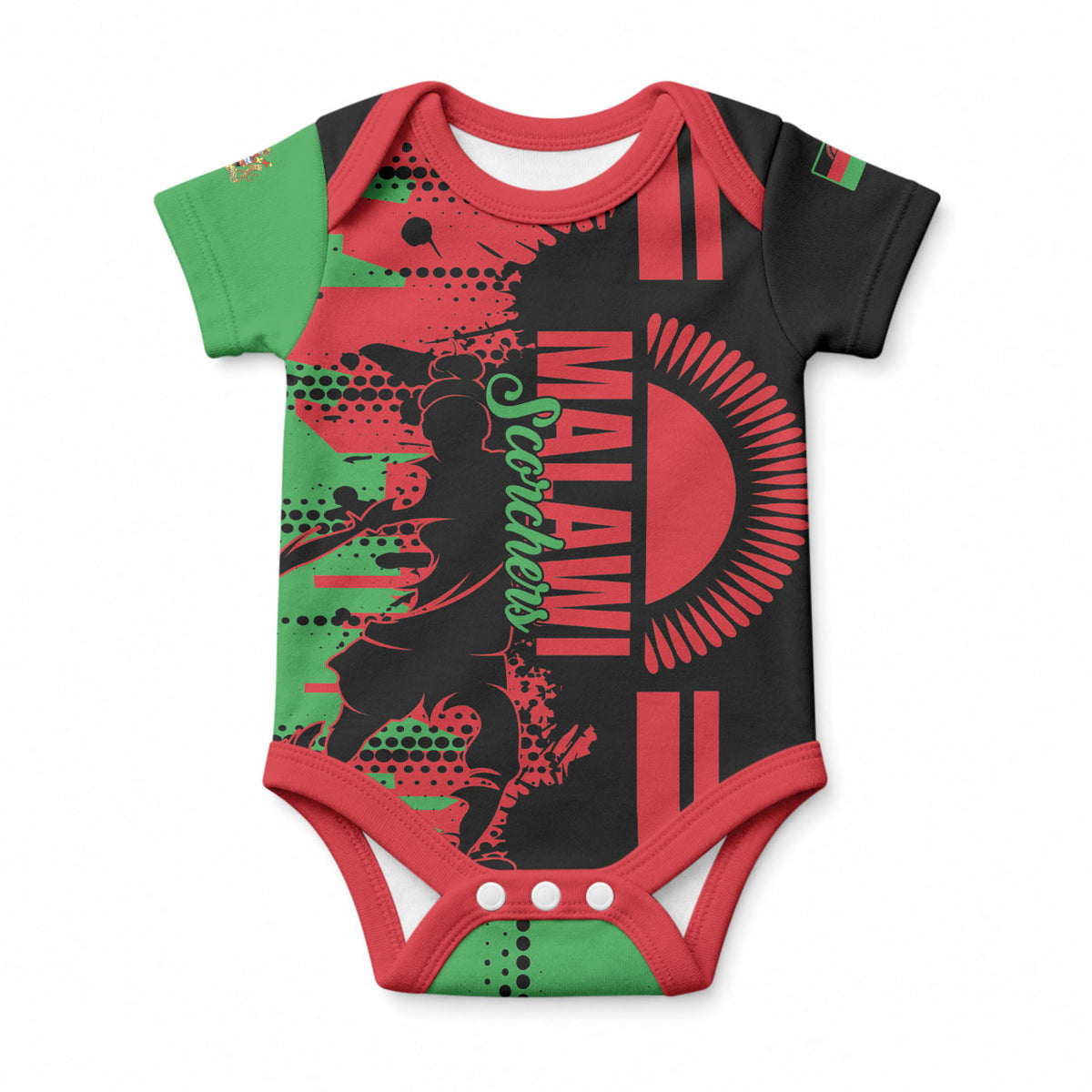 Custom Malawi 2026 Football Baby Onesie Go Scorchers Go Champions