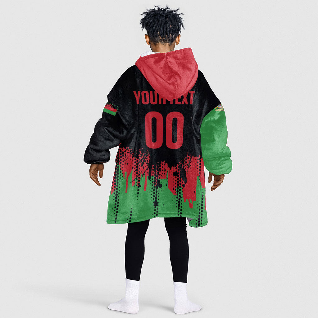 Custom Malawi 2026 Football Kid Wearable Blanket Hoodie Go Scorchers Go Champions