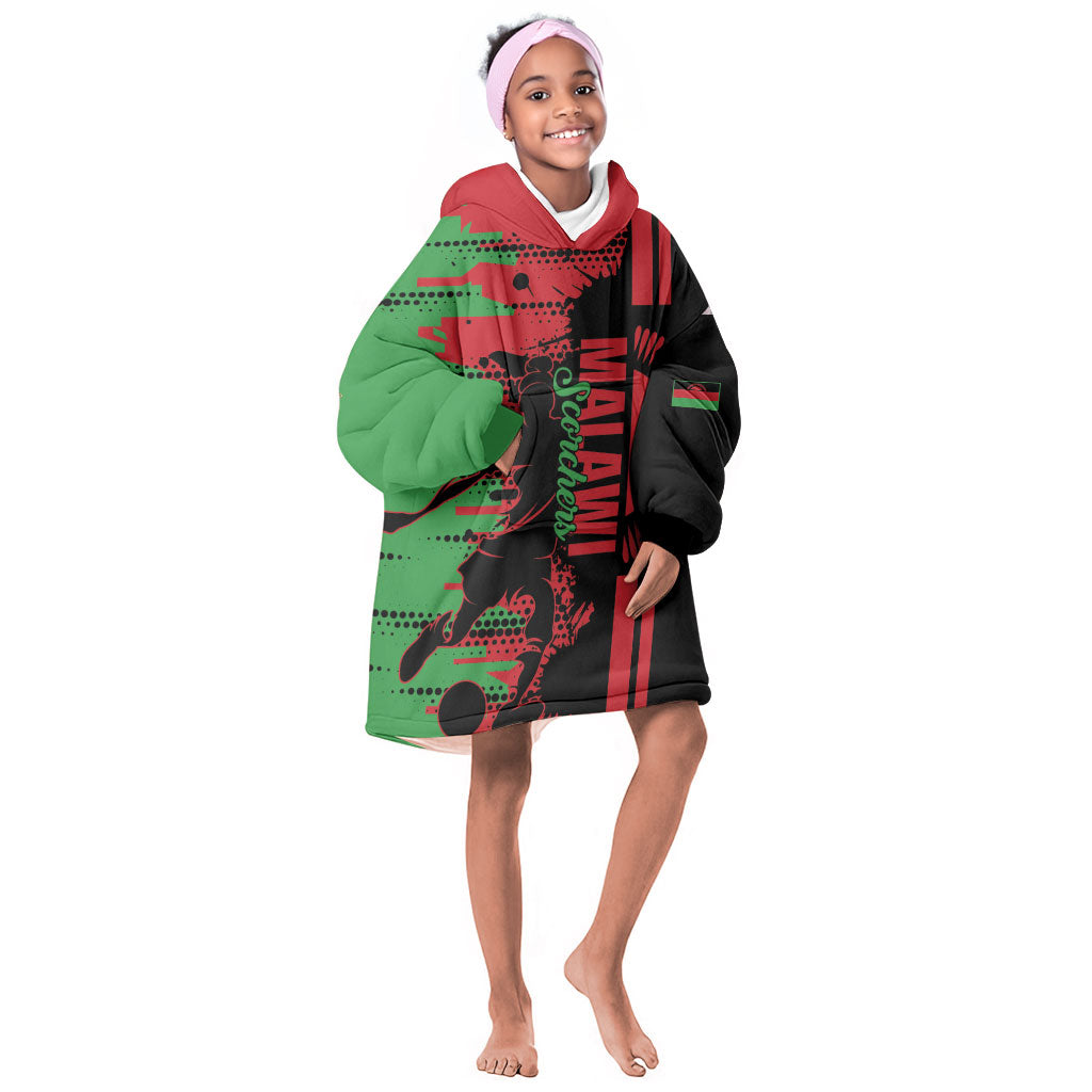 Custom Malawi 2026 Football Kid Wearable Blanket Hoodie Go Scorchers Go Champions