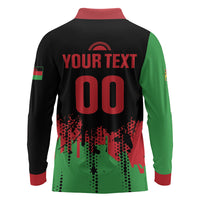 Custom Malawi 2026 Football Long Sleeve Polo Shirt Go Scorchers Go Champions