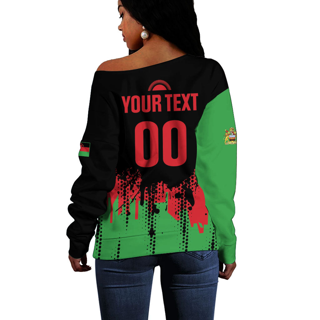 Custom Malawi 2026 Football Off Shoulder Sweater Go Scorchers Go Champions