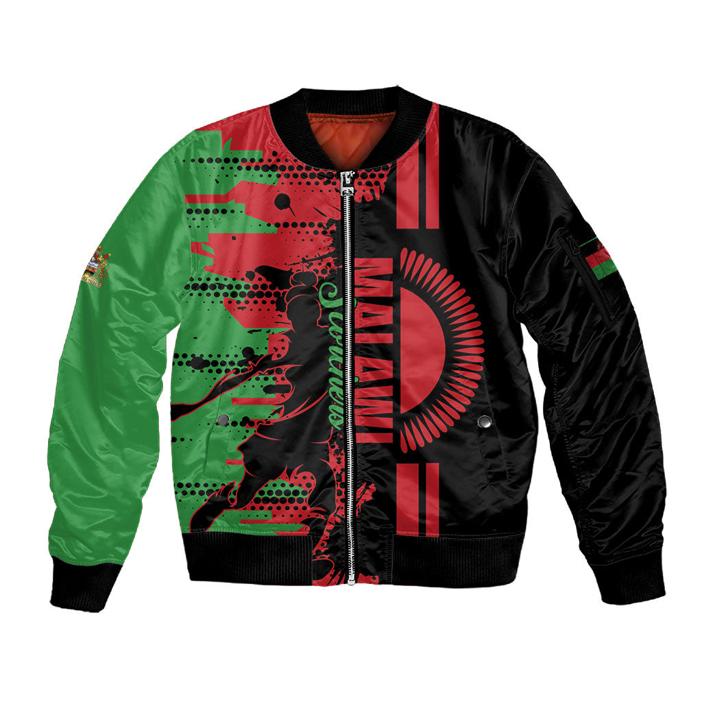 Custom Malawi 2026 Football Sleeve Zip Bomber Jacket Go Scorchers Go Champions