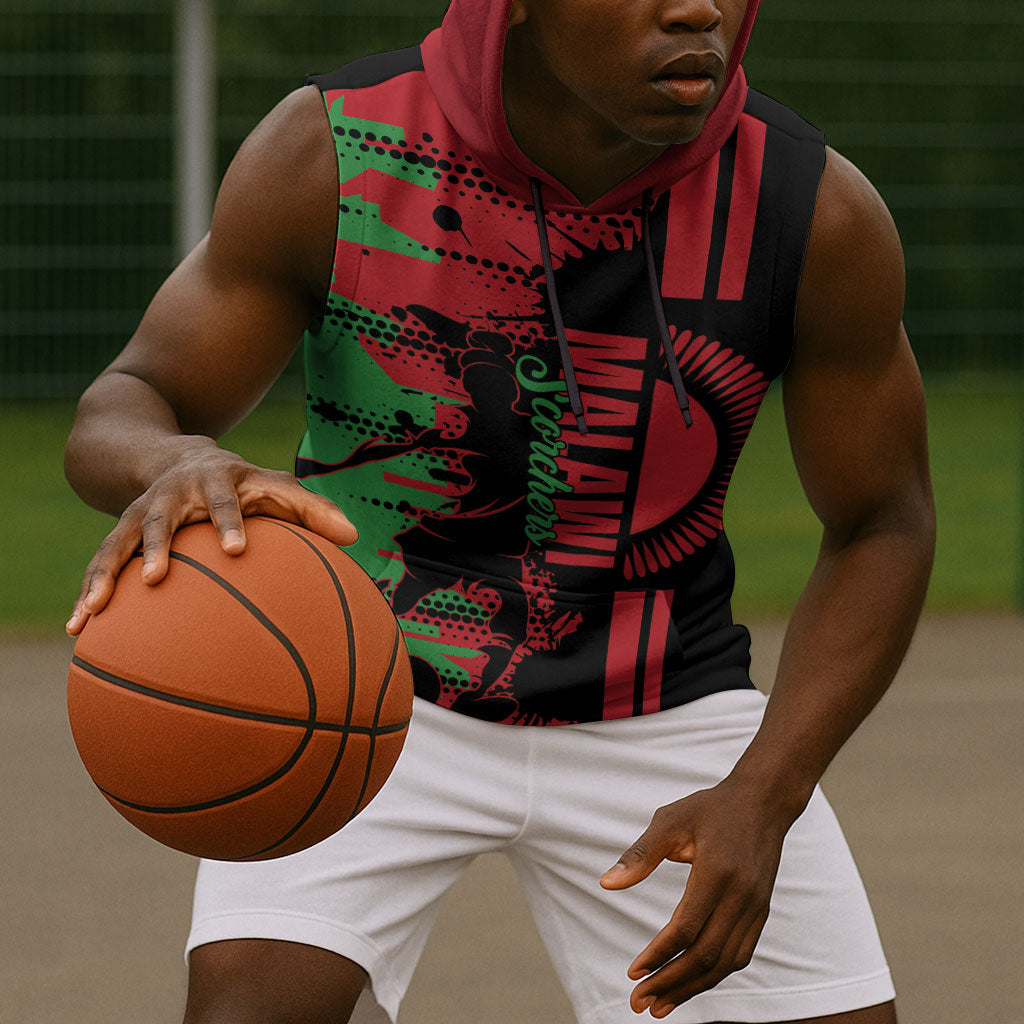 Custom Malawi 2026 Football Sleeveless Hoodie Go Scorchers Go Champions