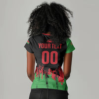 Custom Malawi 2026 Football Women V-Neck T-Shirt Go Scorchers Go Champions
