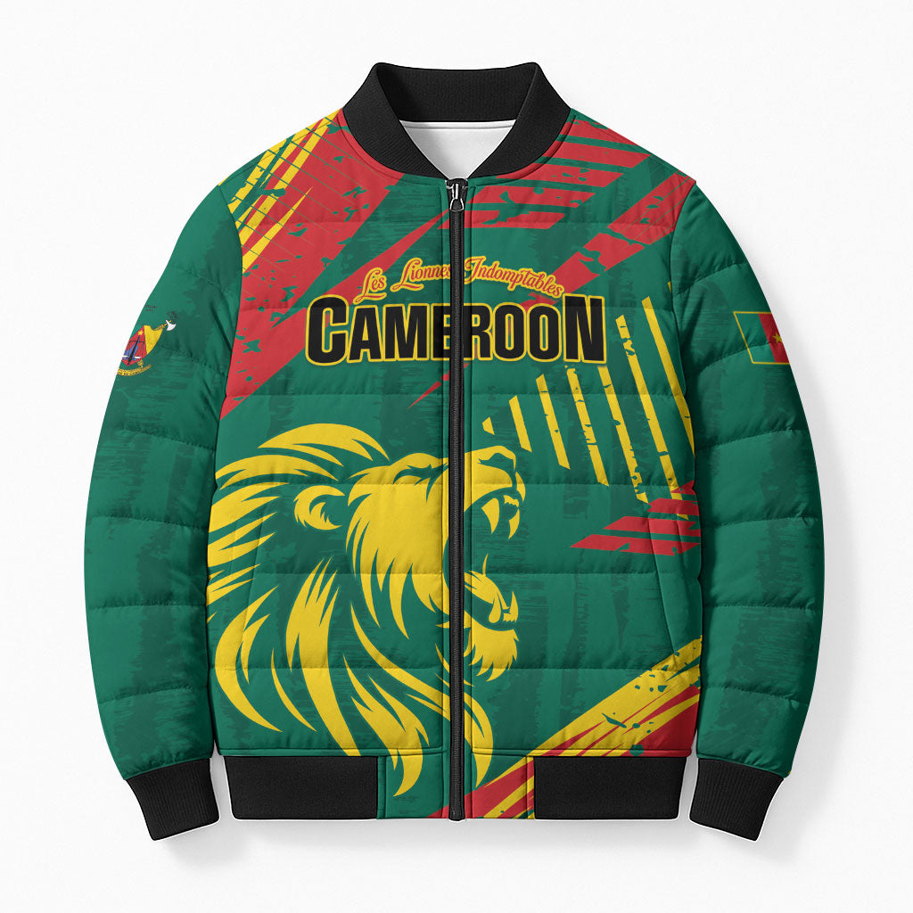 Custom Cameroon 2026 Football Bomber Puffer Jacket Les Lionnes Indomptables