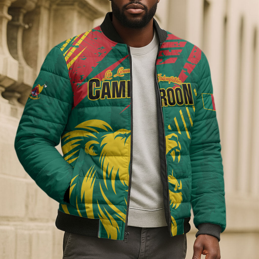 Custom Cameroon 2026 Football Bomber Puffer Jacket Les Lionnes Indomptables