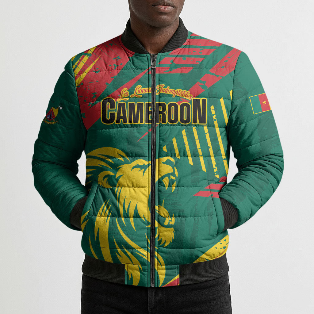 Custom Cameroon 2026 Football Bomber Puffer Jacket Les Lionnes Indomptables