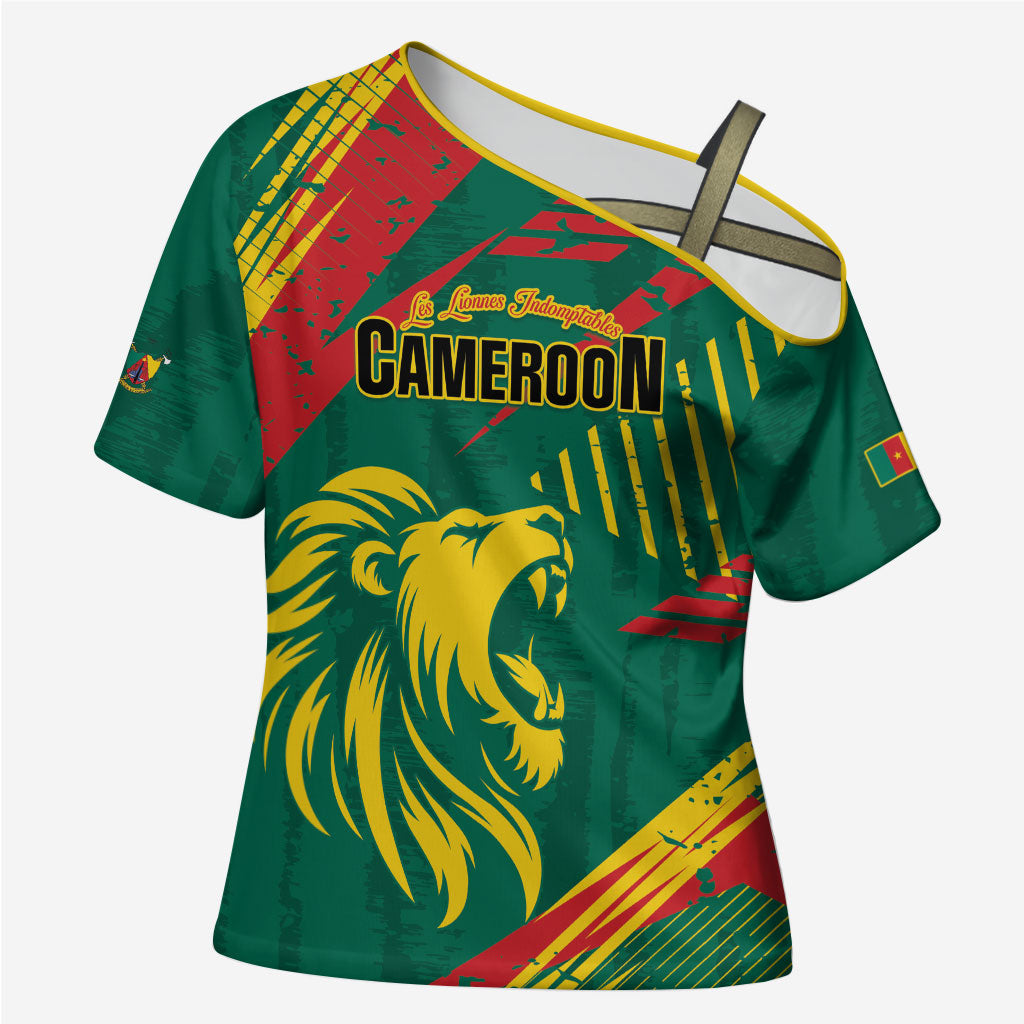 Custom Cameroon 2026 Football Cross Shoulder Shirt Les Lionnes Indomptables