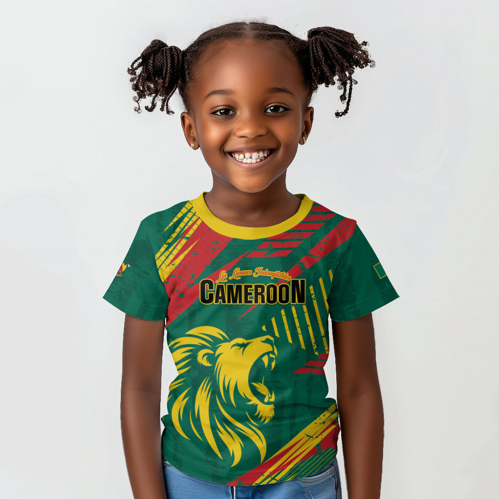 Custom Cameroon 2026 Football Kid T shirt Les Lionnes Indomptables