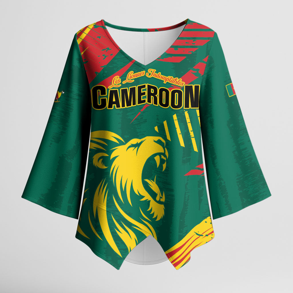 Custom Cameroon 2026 Football Kimono Sleeve Blouse Les Lionnes Indomptables