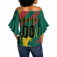 Custom Cameroon 2026 Football Off Shoulder Wrap Waist Top Les Lionnes Indomptables