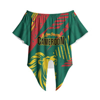 Custom Cameroon 2026 Football Off Shoulder Wrap Waist Top Les Lionnes Indomptables