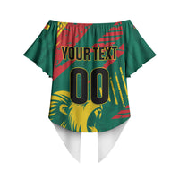 Custom Cameroon 2026 Football Off Shoulder Wrap Waist Top Les Lionnes Indomptables