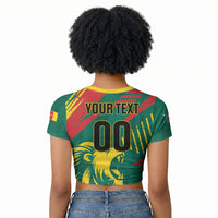 Custom Cameroon 2026 Football Raglan Cropped T shirt Les Lionnes Indomptables